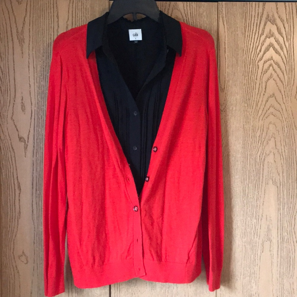 Cabi set, sleeveless shirt with cardigan